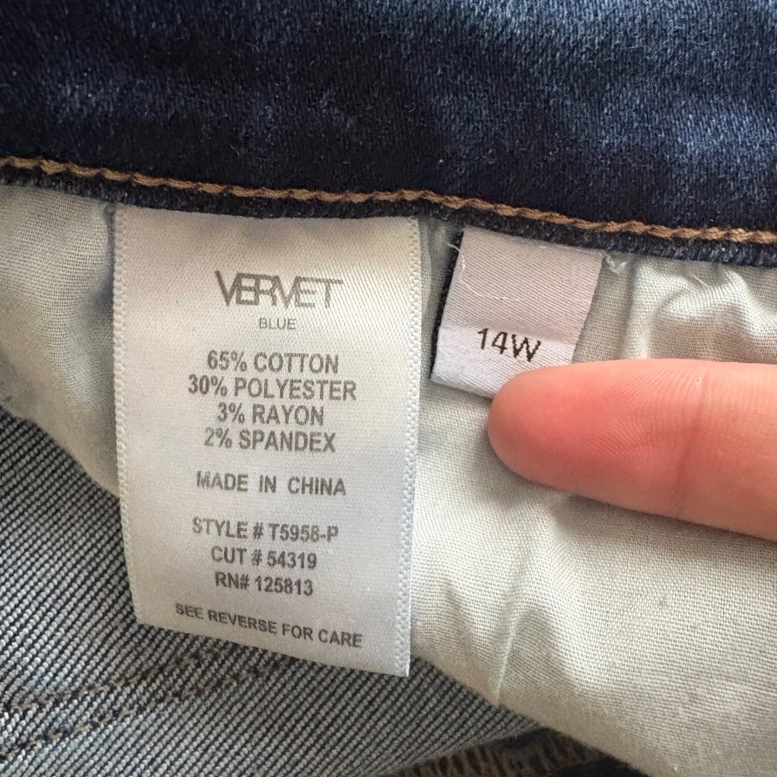 Vervet Inspirational High Rise Step Kick Flare Jeans Raw Hem Plus Size‎ 14W Blue - Image 6