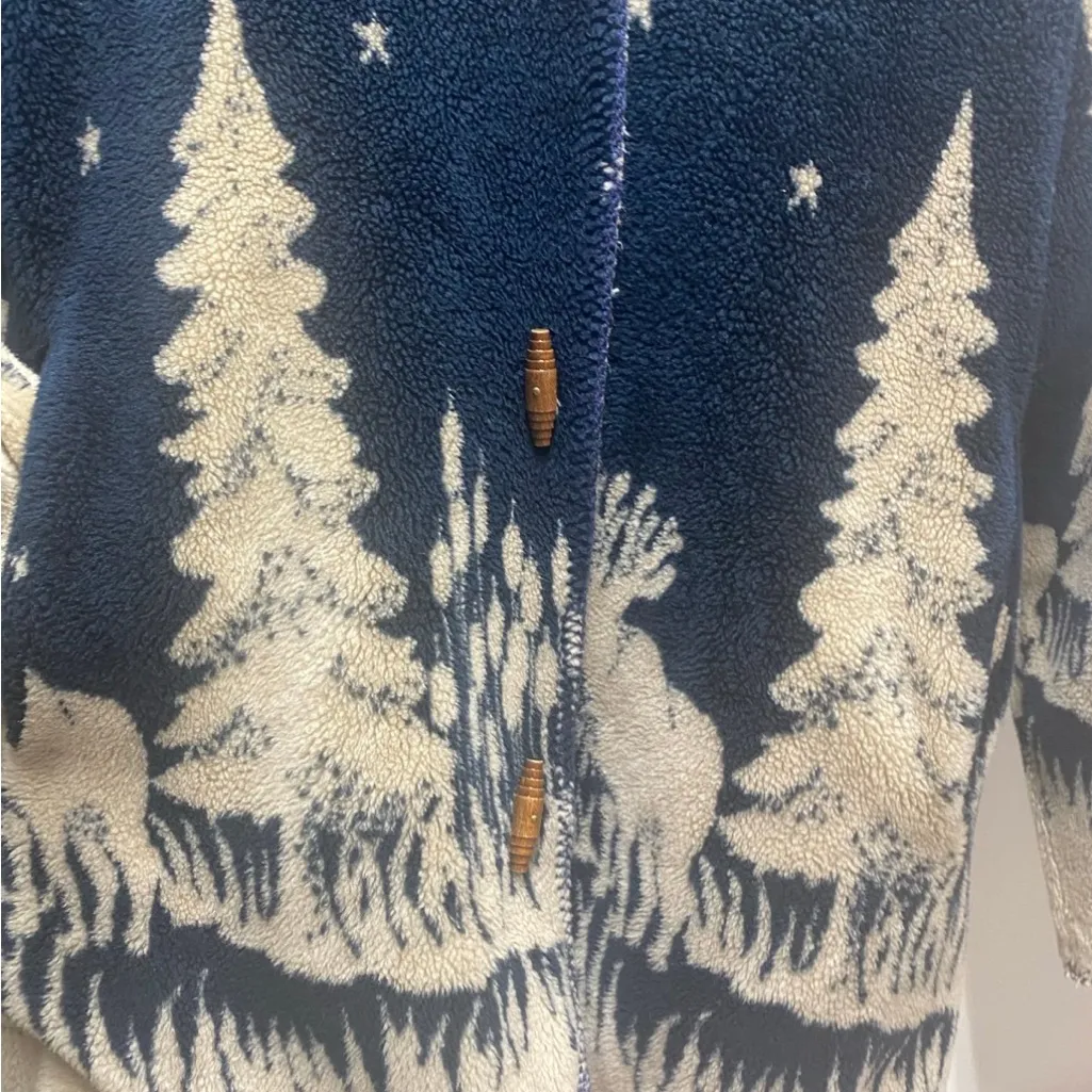 Vintage Country Woods reversible Fleece Jacket. Blue Size L - Image 8