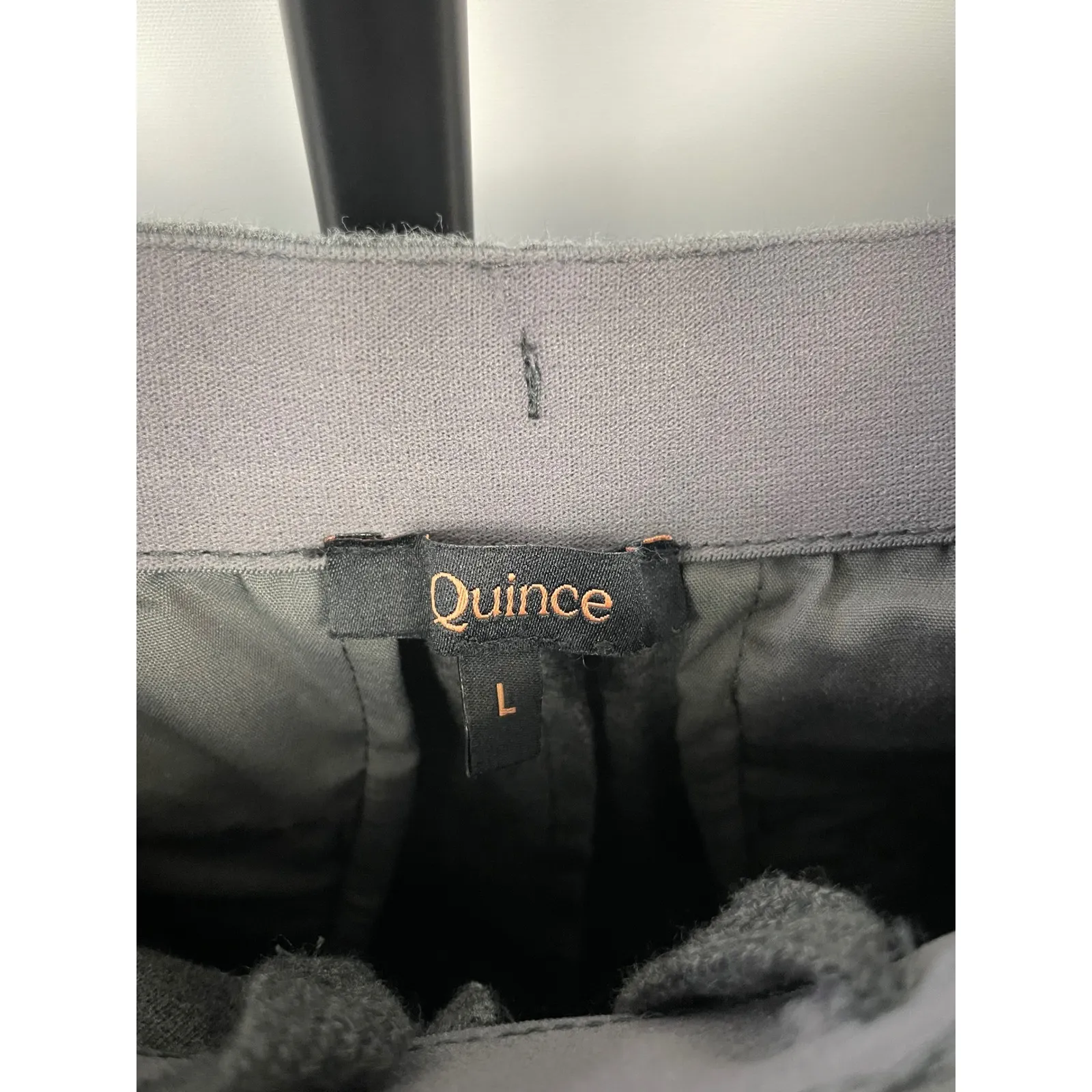 Quince Organic Cotton Double Knit Straight Pants Heather Charcoal Grey Size L - Image 5