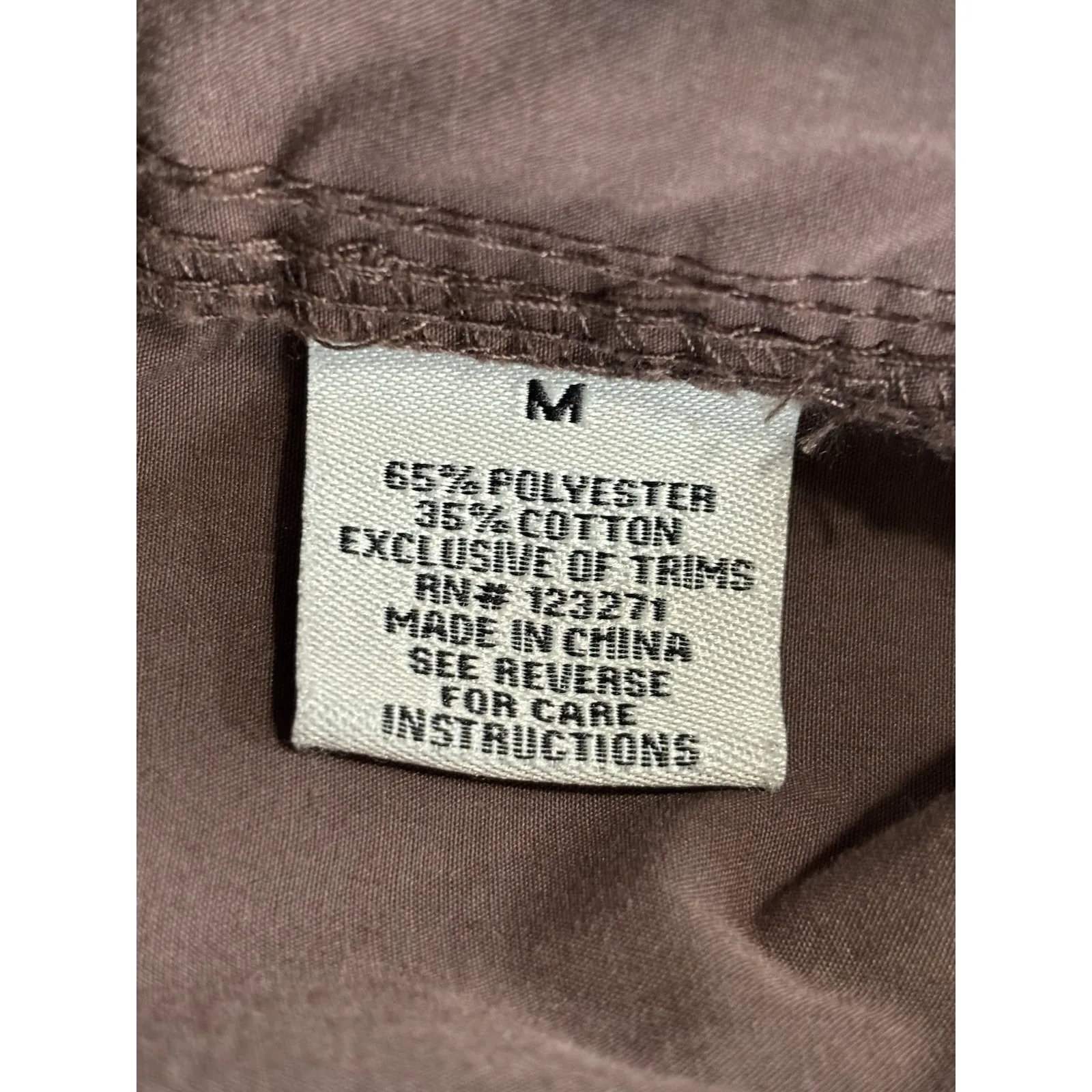 Orange Kiss Brown Khaki Cargo Pants Size M Straight High Rise Cord/Toggle Hem - Image 6