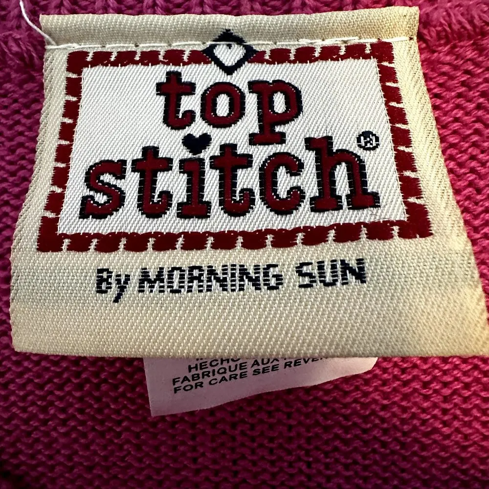 Top Stitch By Morning Sun Sweater 100% Cotton Floral Embroidered Pink M NWOT Size M - Image 2