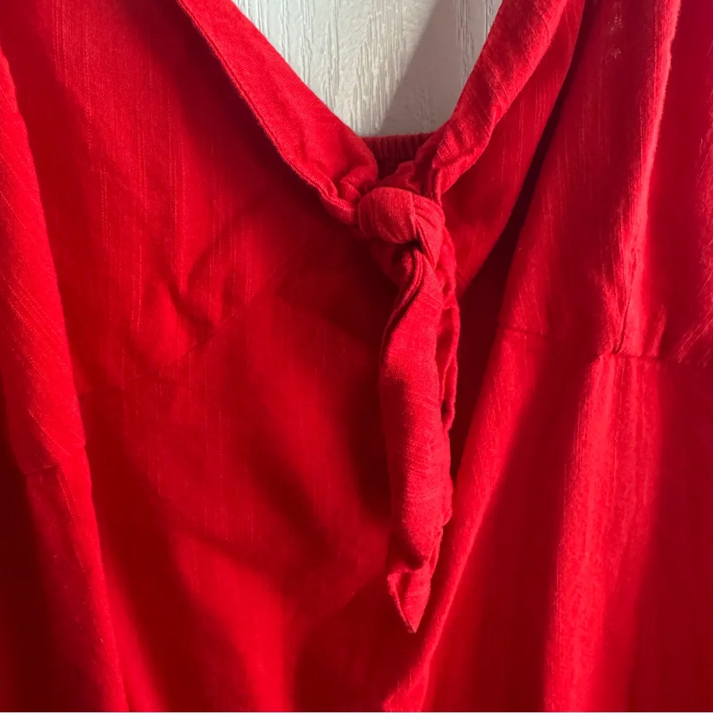 Old Navy red knot spaghetti strap blouse size large - Image 2