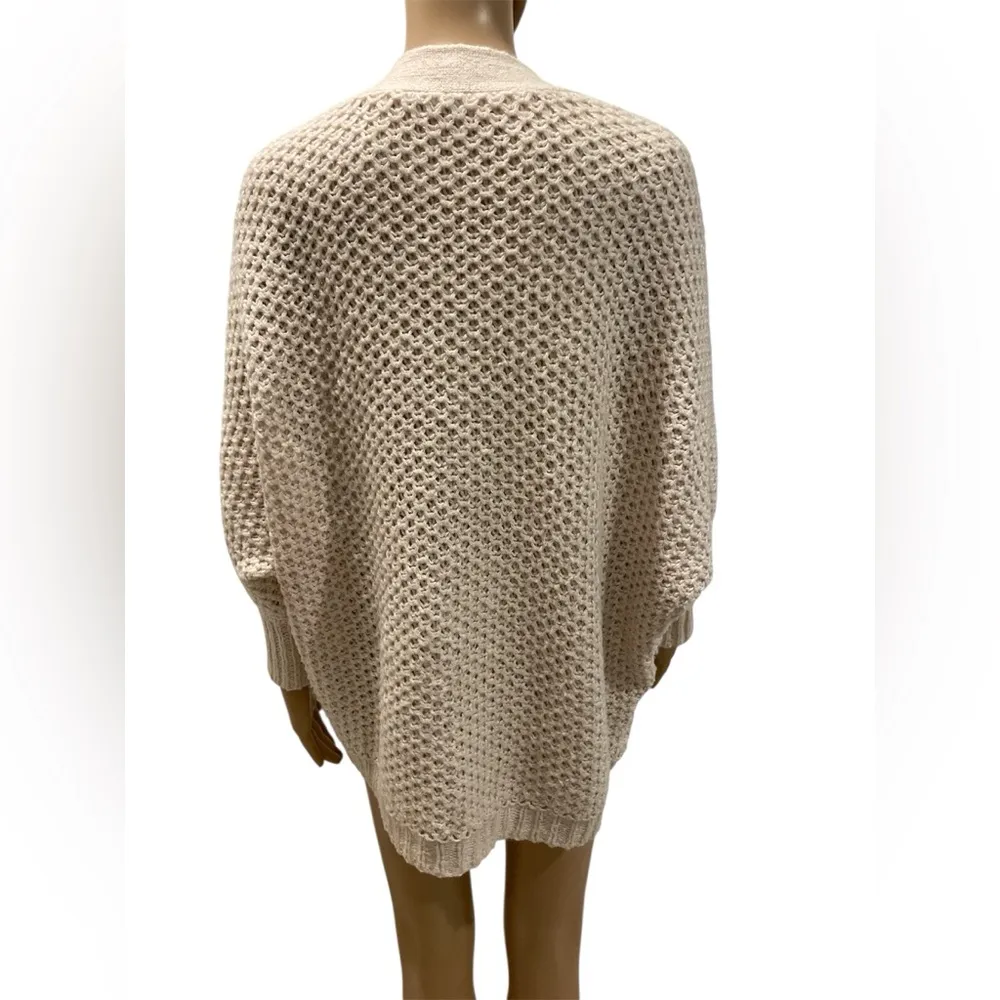Cream Cozy Knit Cardigan Sweater Size M - Image 4