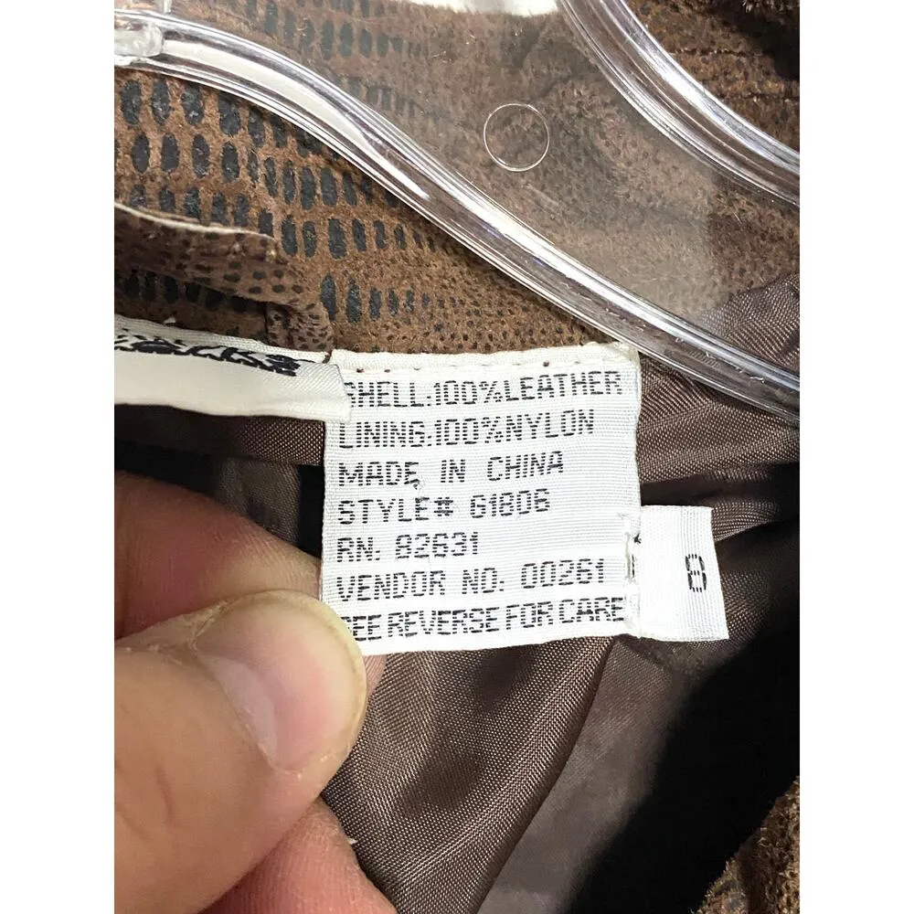 Vintage Styleworks Newport News All Leather Button Down Jacket Brown Womens 8 - Image 5