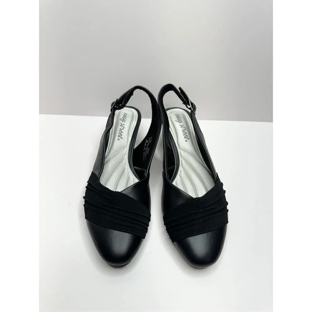 Easy Street Pumps‎ Womens Size 6.5 Black Slingback Block Heel Casual - Image 3