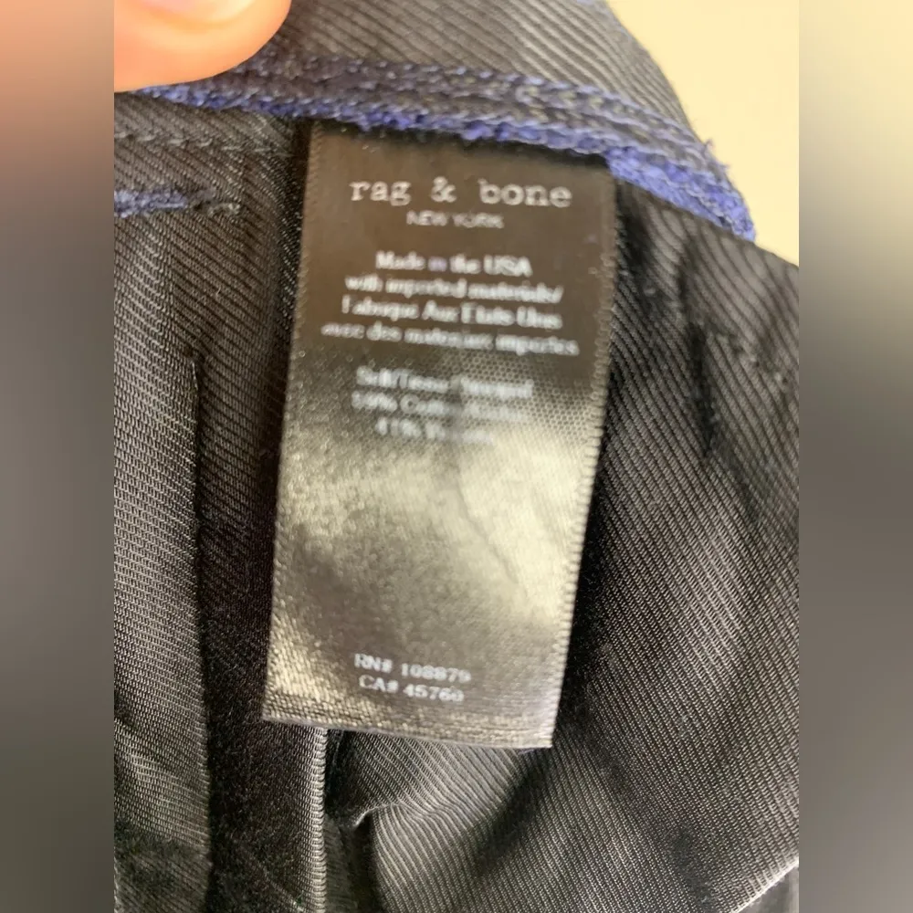 Rag and Bone Libby Blue Velvet Crop Flare Trouser Size 2 - Image 12