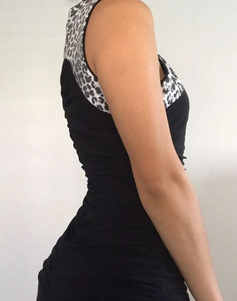 Sequin Cheetah Print Ruched Dress - Image 8