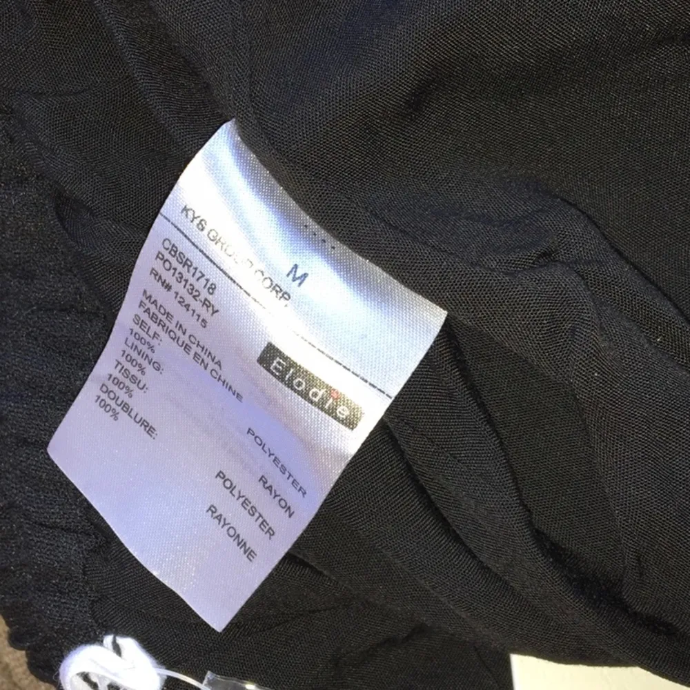 Elodie Tie Waist Pleated Paperbag Shorts Black NWT - Image 5