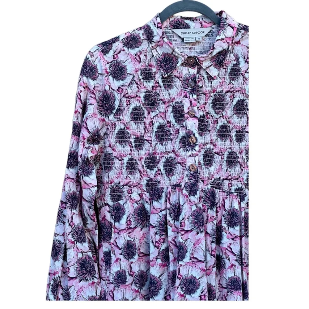 Dhruv Kapoor Patrizia Smocked Maxi Dress Floral Print  10 - Image 3