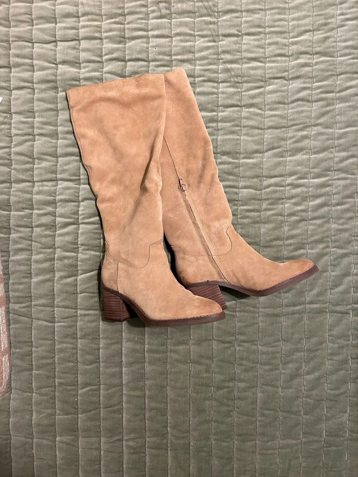 Crown Vintage Knee High Suede boots Brown Size 8.5 - Image 2