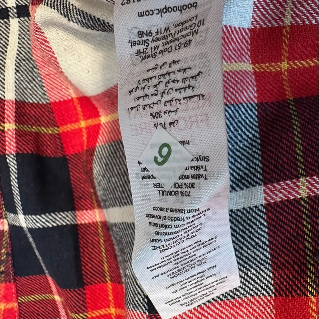 NWT PrettyLittleThing Plus Plaid Checked Pajama Top Button PJ Shirt 2XL Top Only - Image 11