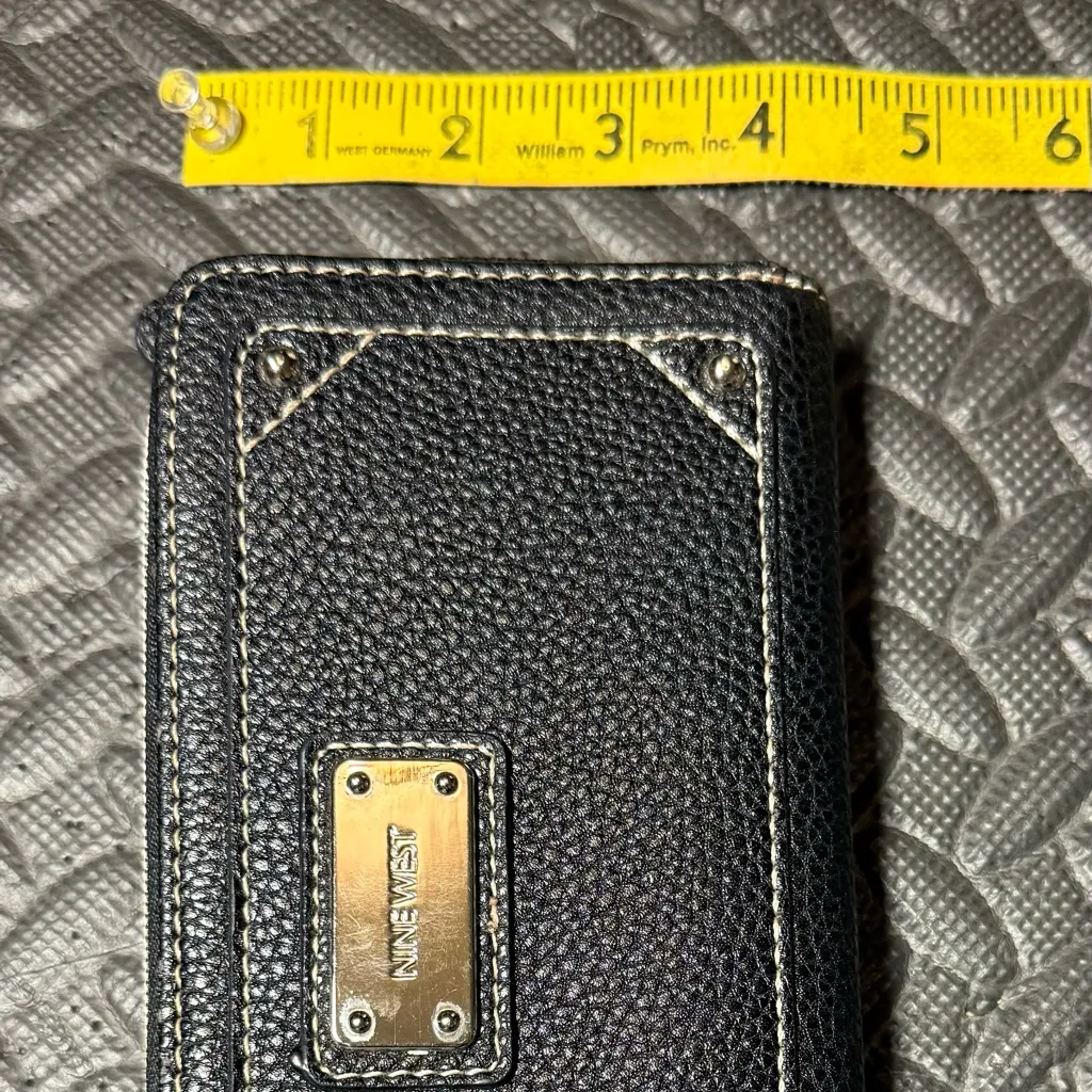 Nine West  Textured Black Zip-Around Wallet - Image 6
