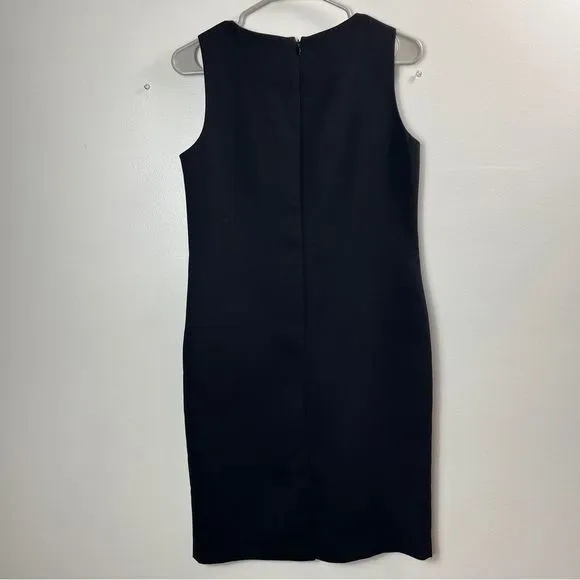 Calvin‎ Klein Black Pleated Bib Sleeveless Shift Dress Size 4 - Image 4