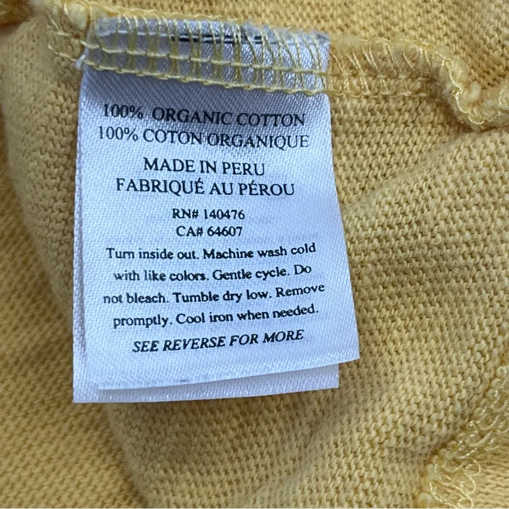 Faherty 100%‎ Organic Cotton Yellow Short Sleeve Shirt Womens XL La Grande-Motte - Image 3