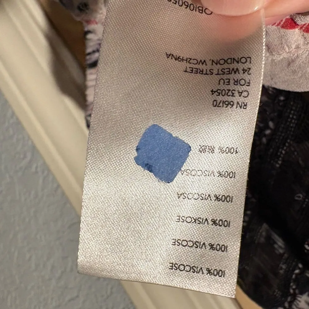 Anthropologie Boho Embroidered Floral Blouse Mixed Print Balloon Sleeve Small - Image 3