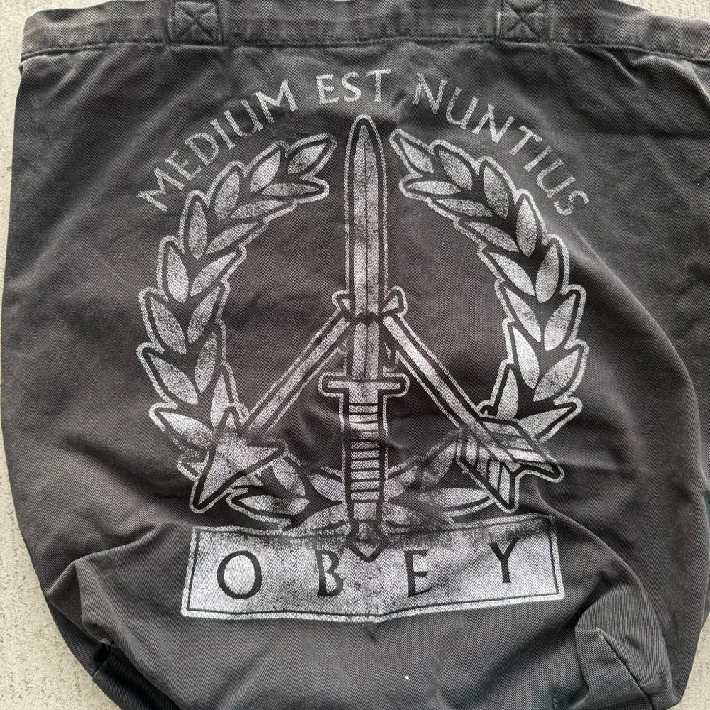 Obey classic cloth tote bag in black - Image 5