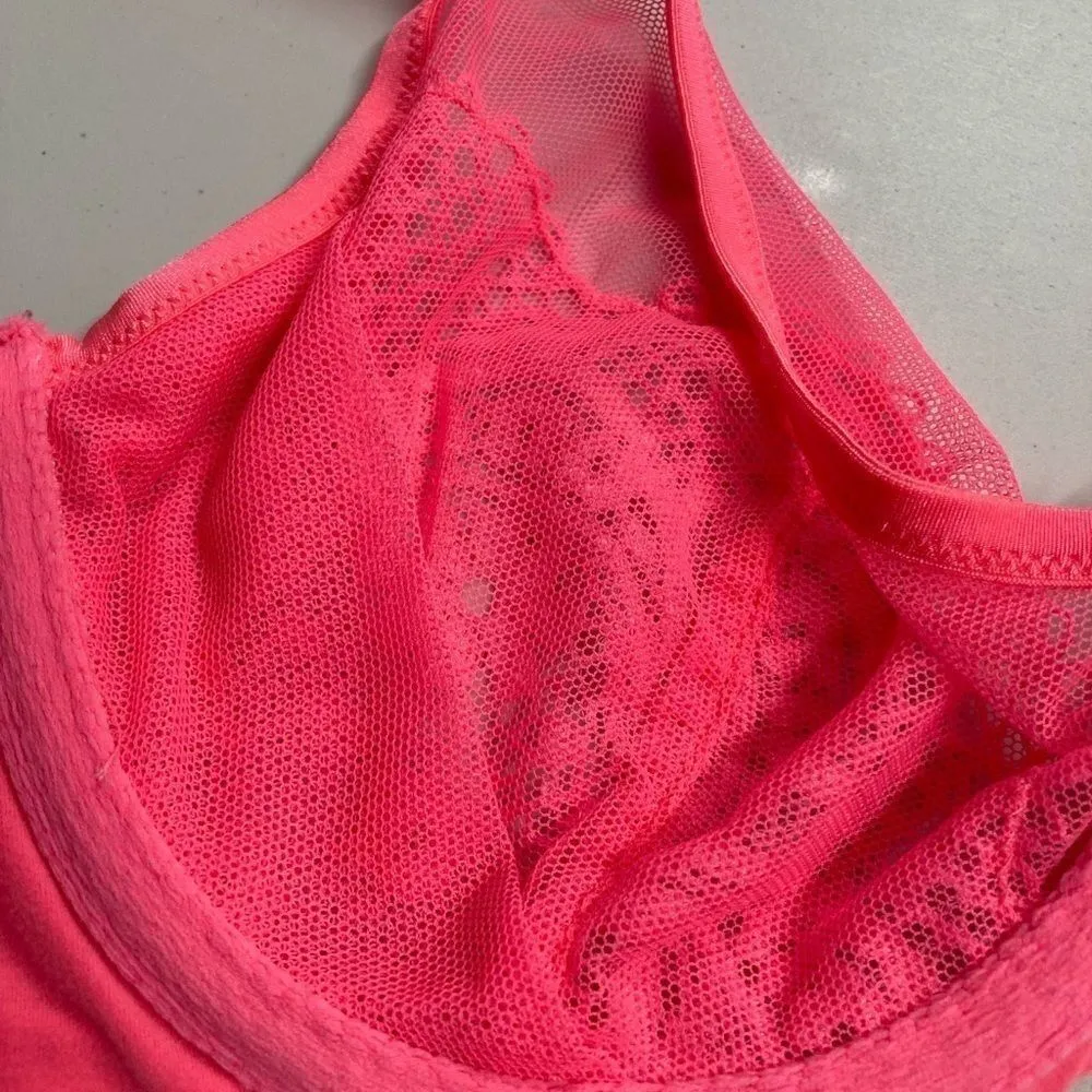 VICTORIA’S SECRET Lace bra pink/orange,34C,Demi-Bust‎ - Image 13