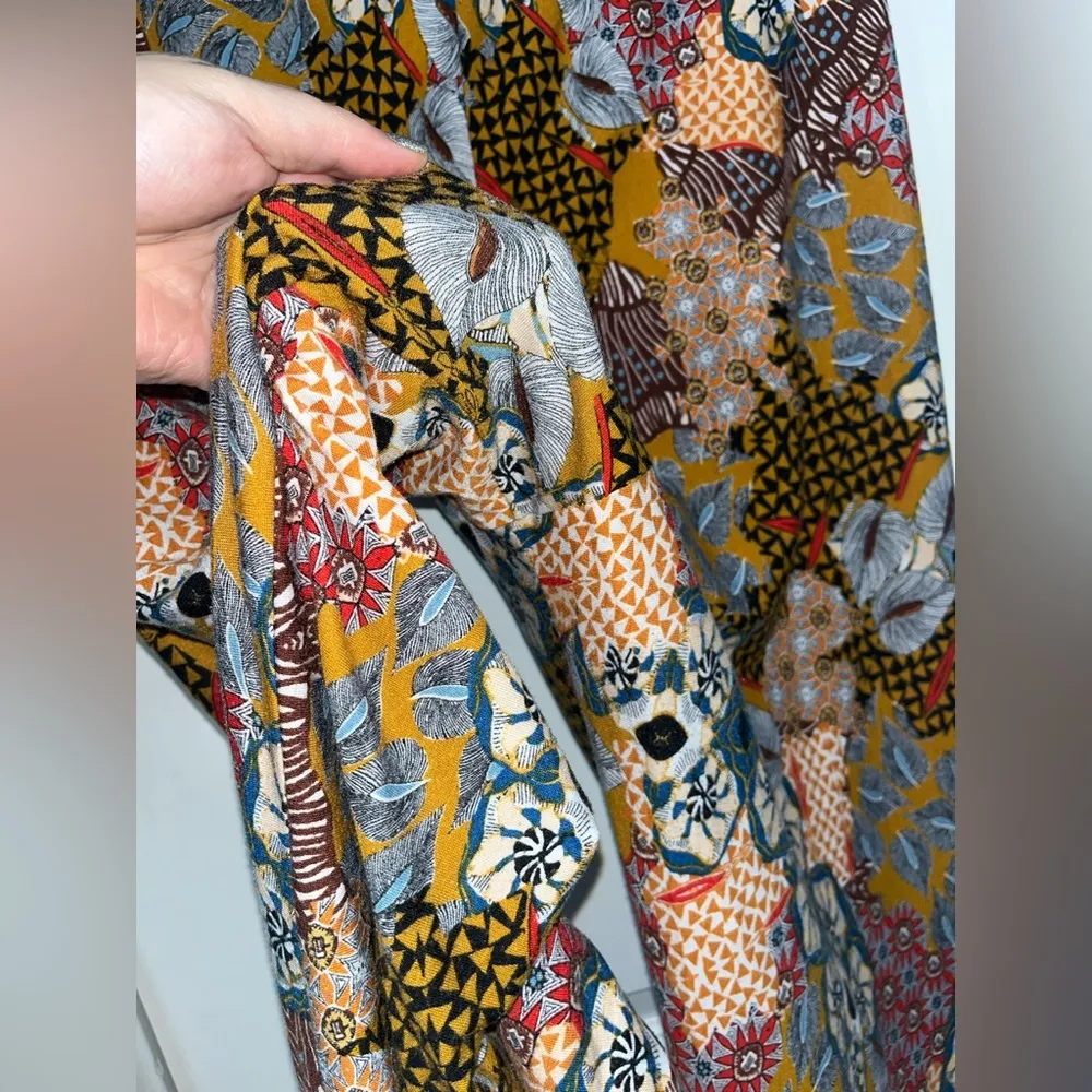 New Directions Plus Size Multi Boho Chic Patchwork Stretchy Soft Pants Size 1X - Image 9