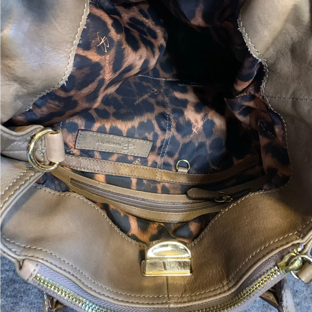 B Makowsky Brown Glove Leather Tote Bag Tan - Image 6