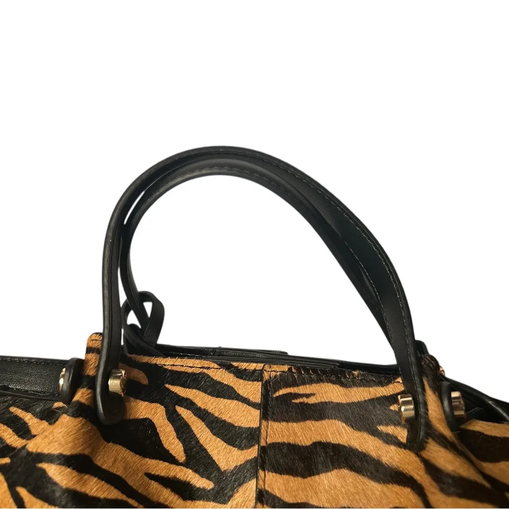 Aldo Mixed Leather Zebra Print Tan/Black Shoulder/Tag Bag.NWT - Image 8