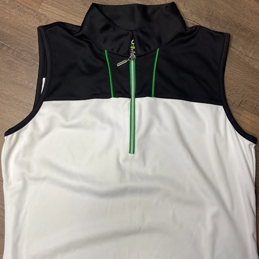 Women's White Quarter Zip Sleeveless Golf Tennis Top Size Medium NWOT - Image 3