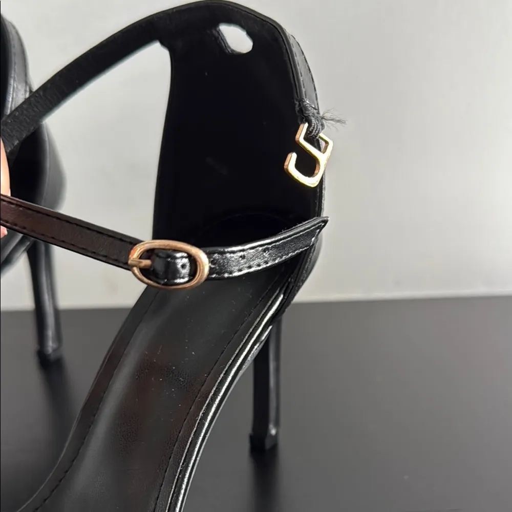 Elegant Black Ankle Strap Heels Sz 37/6.5 - Image 8