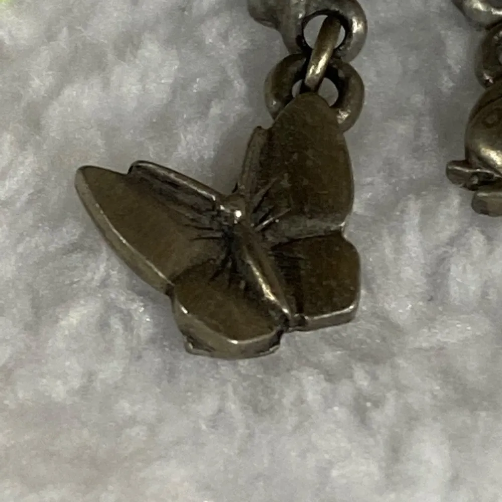 Hummingbird Flower Pin Brooch Jewelry Silver Color Butterfly Lady Bug Dangles - Image 2