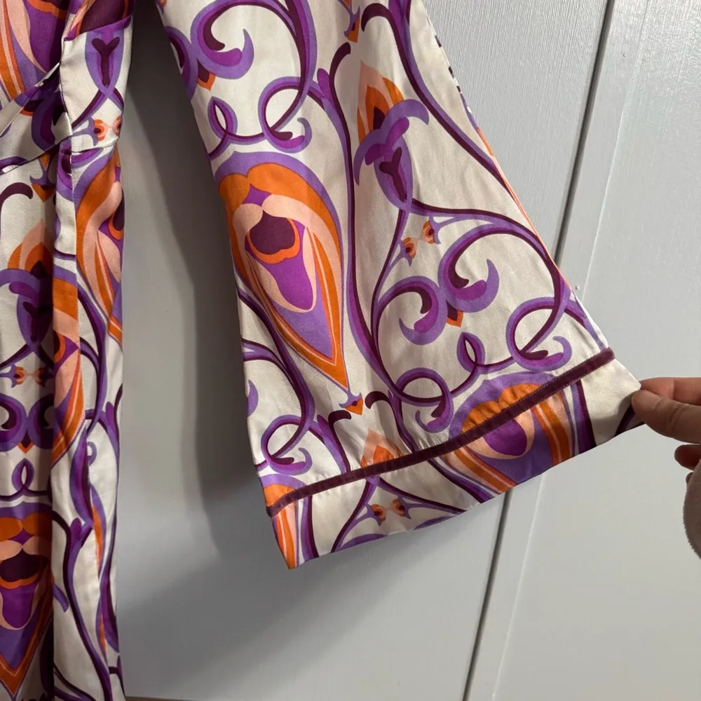 Lolita Jaca St Barth Kimono Style Vacation Silk Dress Size XS Purple - Image 5