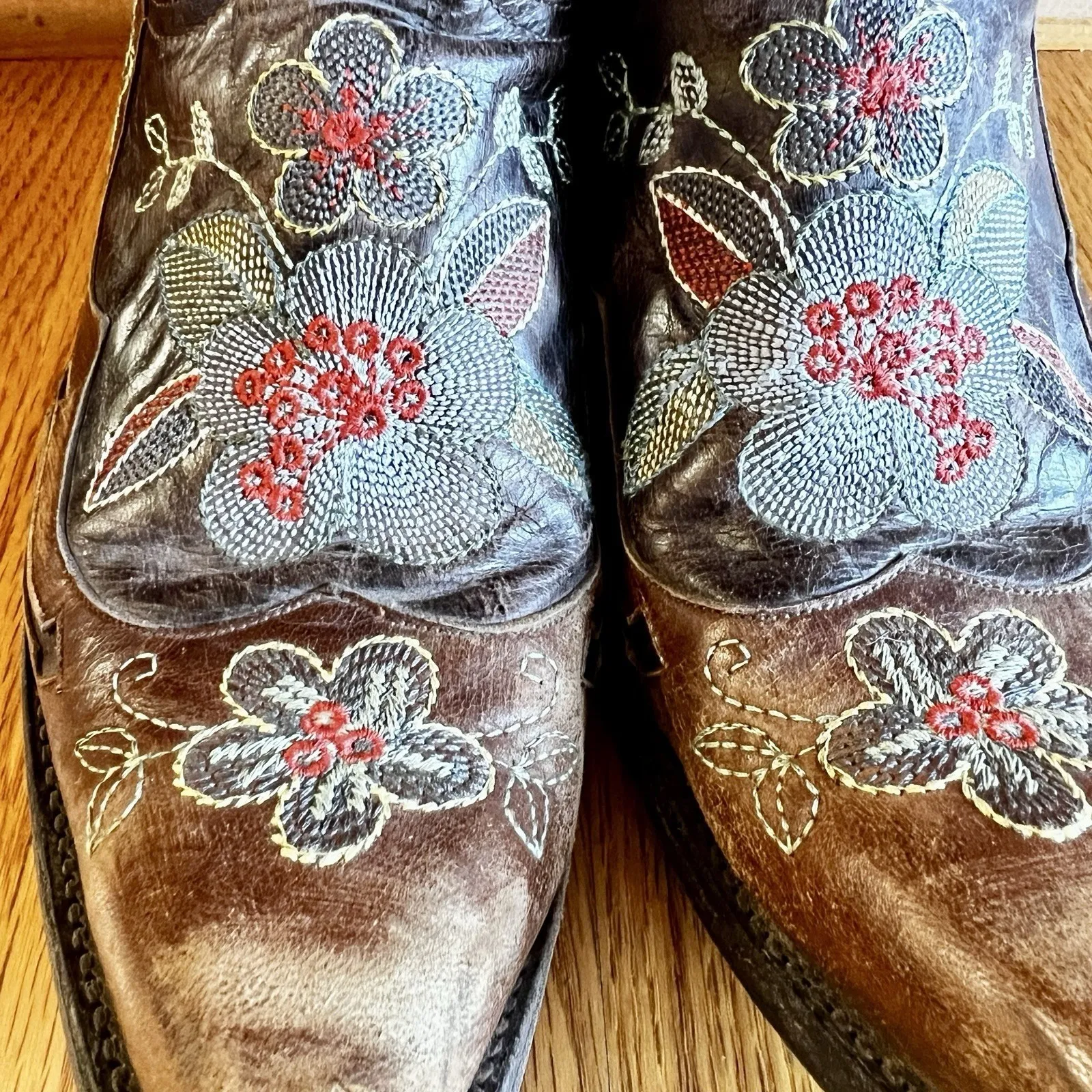 Old Gringo Floral Embroidered Western Cowboy Boots Womens 9.5 B Mexico - Image 5