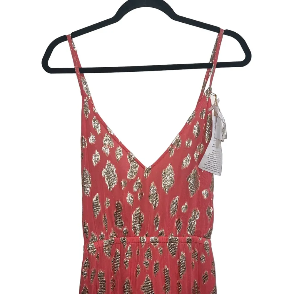 NEW NWT Sundress Cirka Ankara Blush Pink Metallic Gold Maxi Dress Size XXL - Image 8