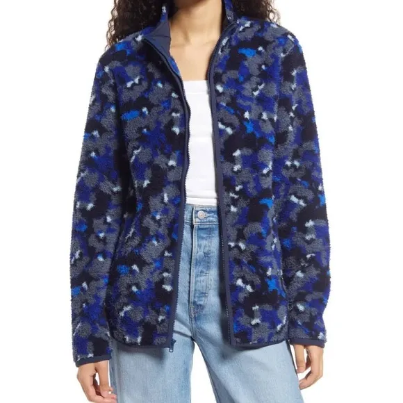 NWT NORDSTROM X CRISTINA MARTINEZ Fleece Jacket Blue Medium - Image 12