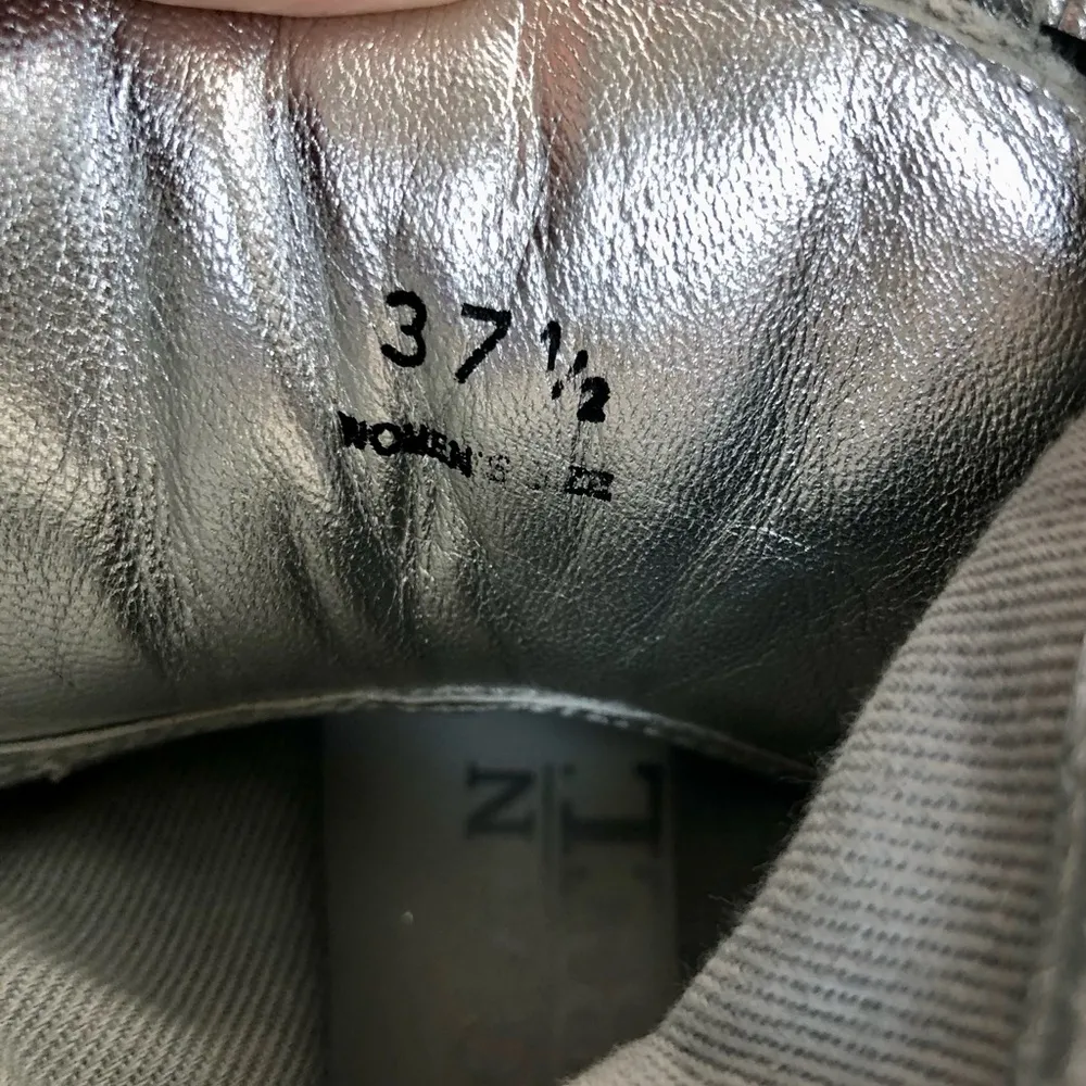 Hogan High Top Sneakers Rebel Tan Suede Snakeskin Polka Dot Laces Neutral 37.5 Size 7.5 - Image 9