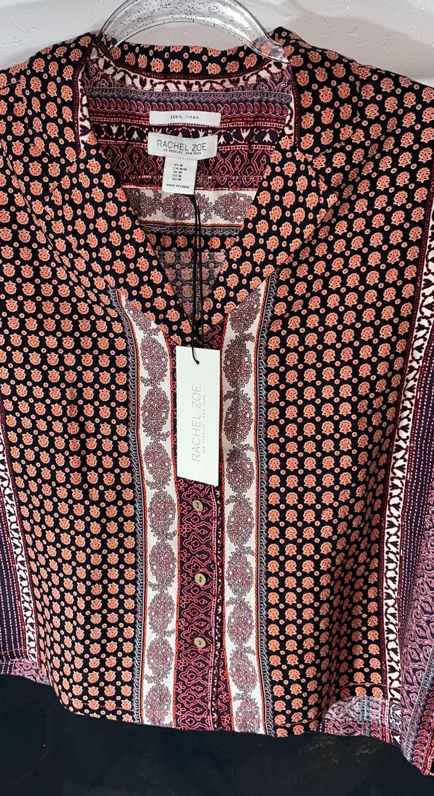 Rachel Zoe Button Down Retro Design Size Medium - Image 3