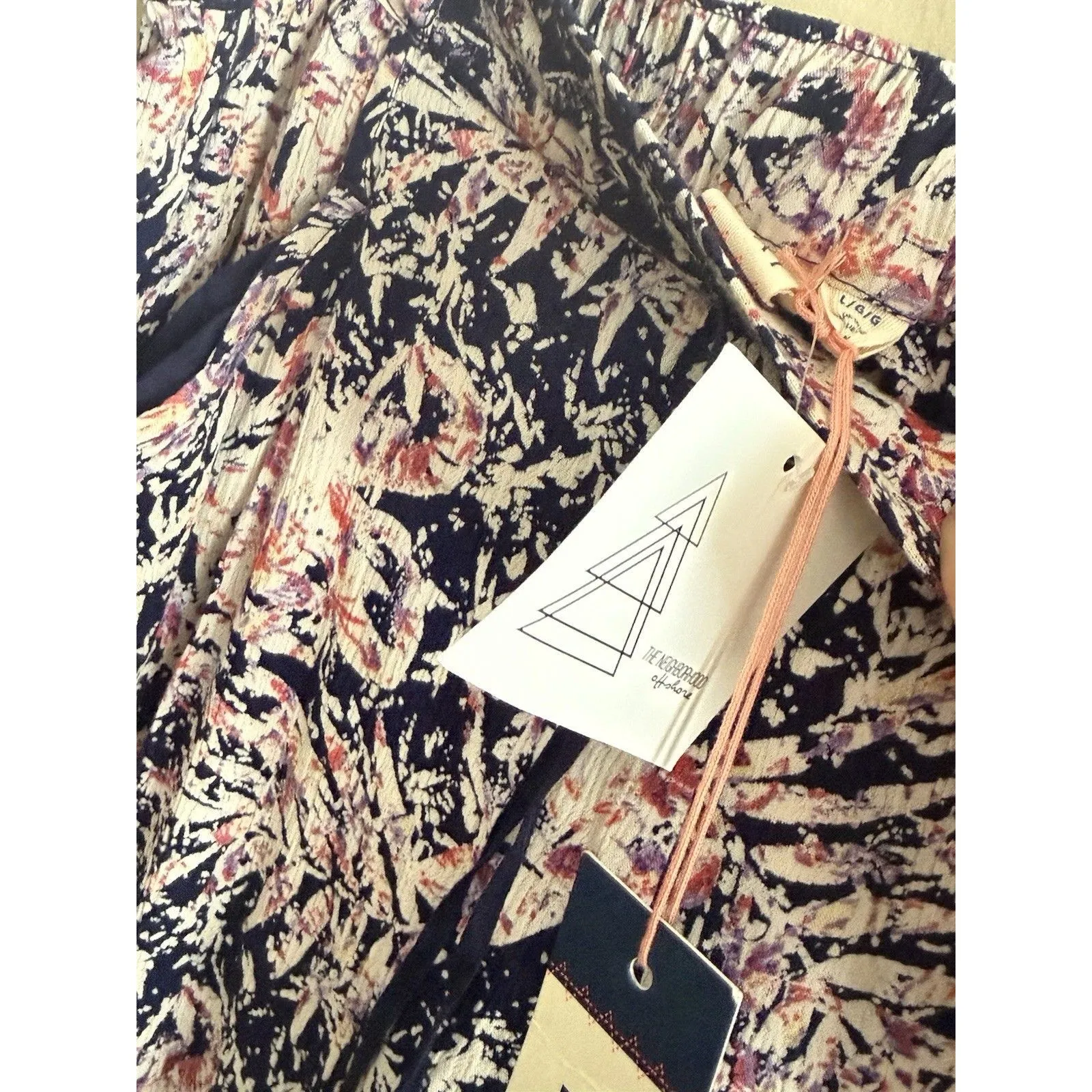 Roxy Woman's electric mile pants printed Tropical Beachy Pull On Large NWT - Image 4