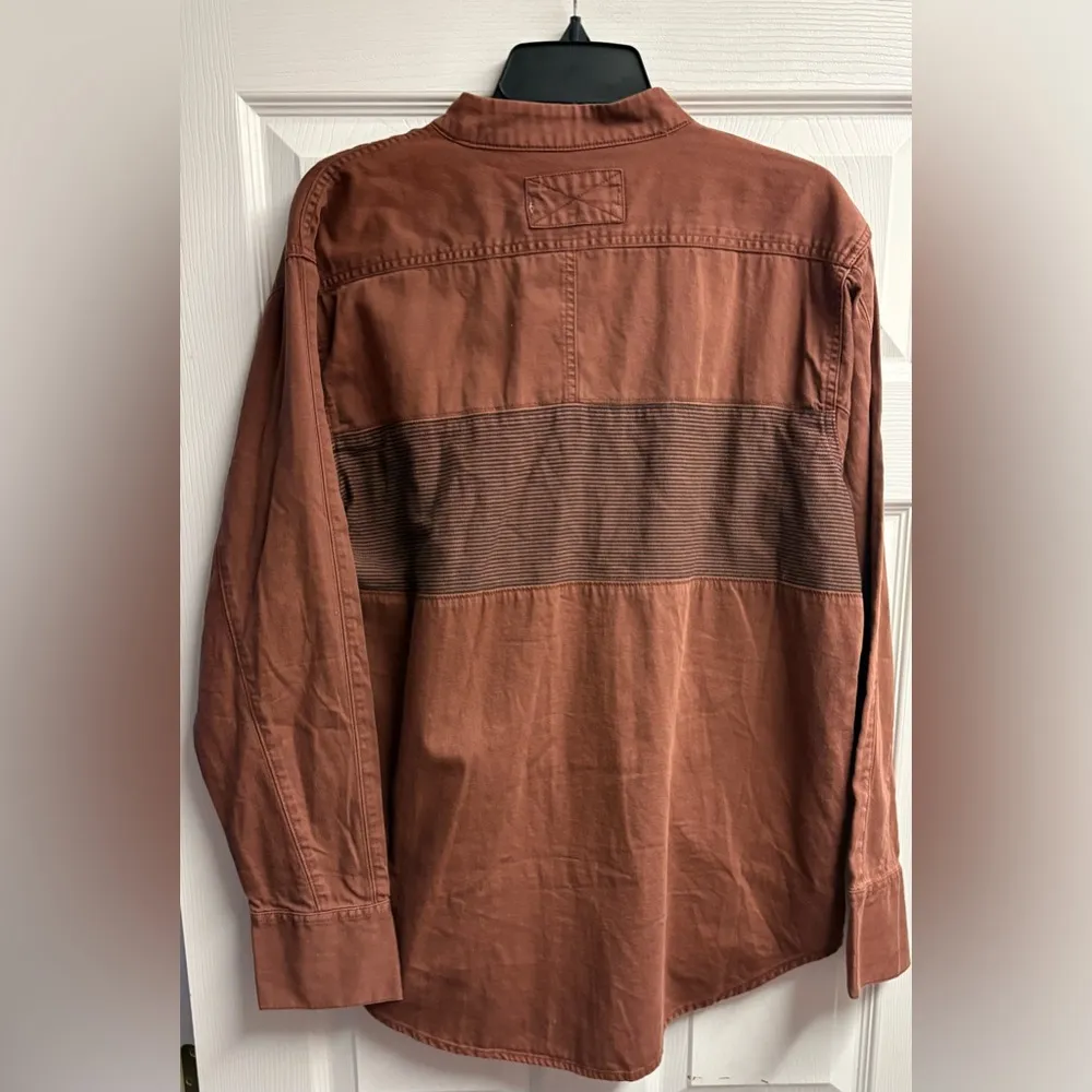 NWT Free People We The Free Moto Colorblock Shirt in Brown Size Medium - Image 5
