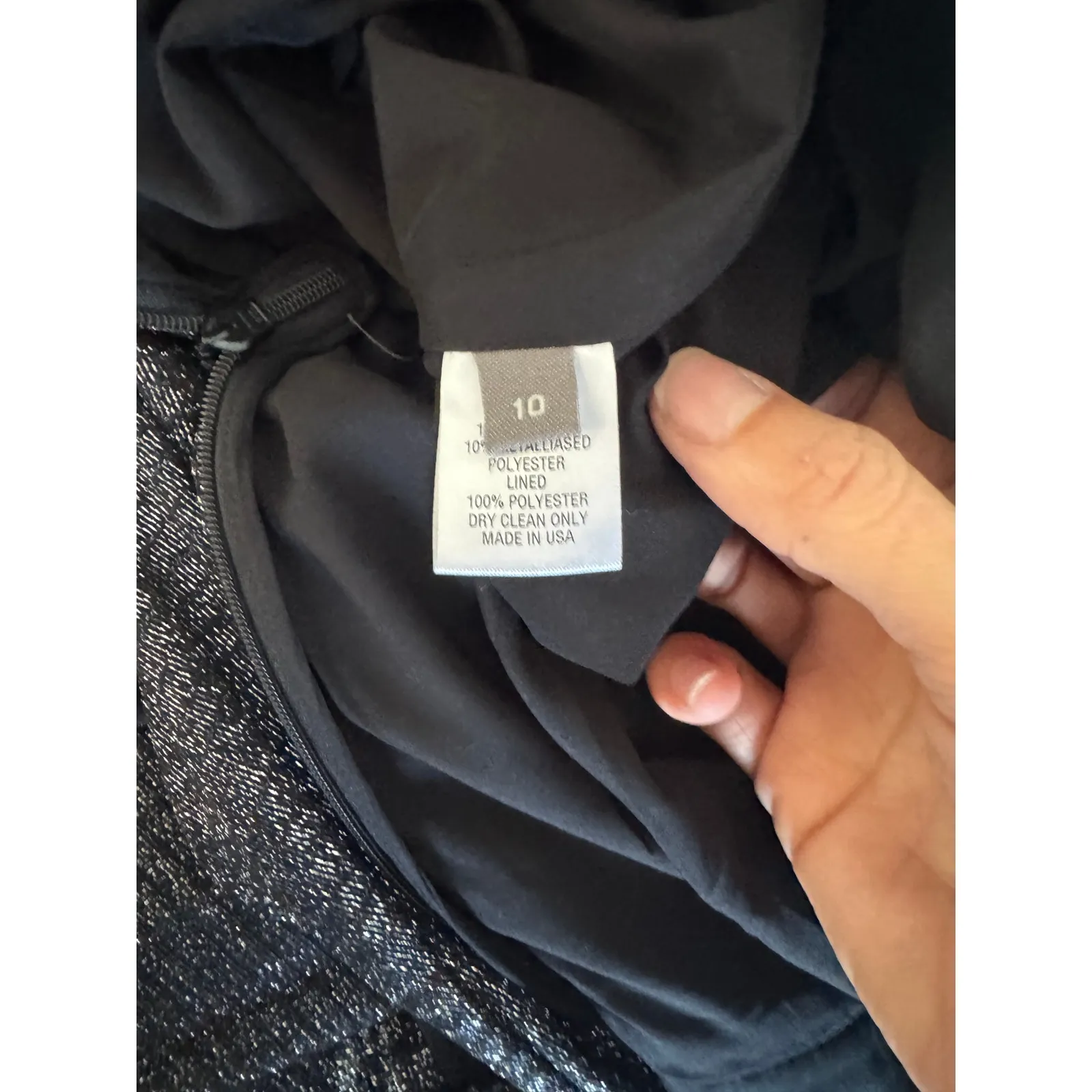 Lela Rose Women's Black Metallic Pleated Cowl - Image 6