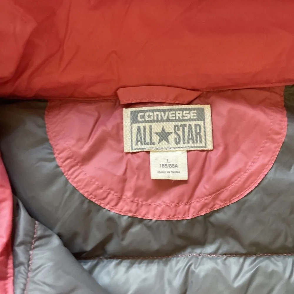 Converse  One Star Insulated Puffer Jacket Black Womens L Cozy Warmth Outdoor - Image 2