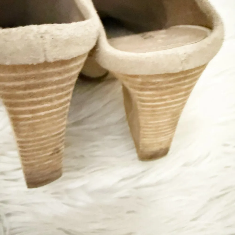 DONALD PLINER | Valda Clog Sand Tan Heeled Mules Slide On Boots Heels | Size 7 - Image 4