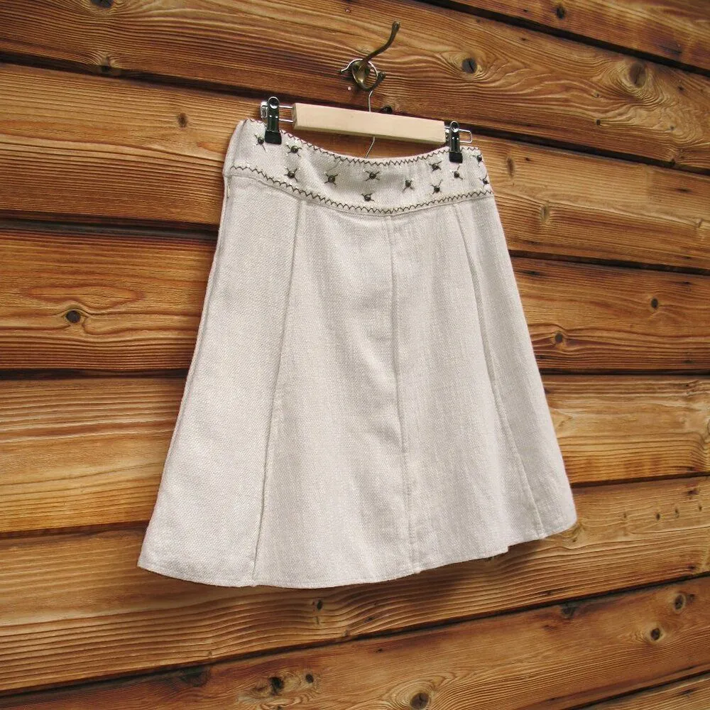 Tibi Textured Linen Cotton Skirt - Image 2