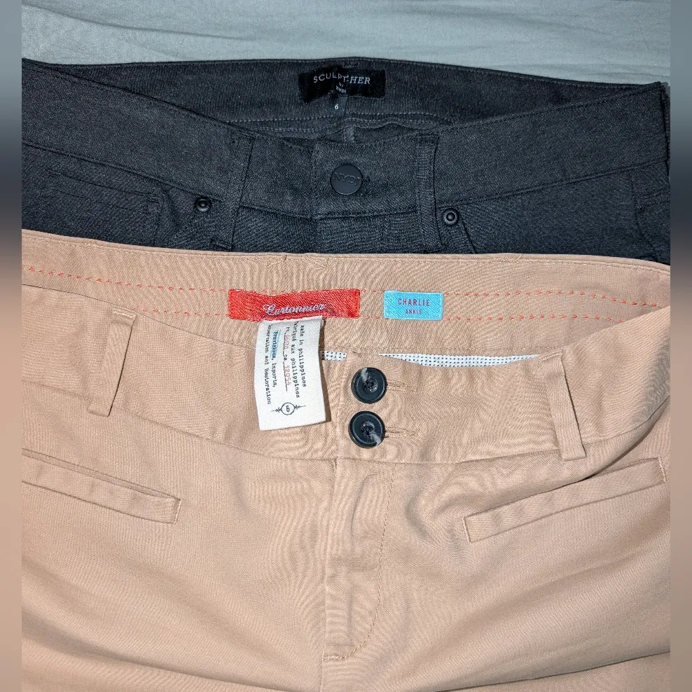 Lot Of 2 Women's Work Pants Cartonnier And NYDJ W6 Black/Tan Black Size 6 - Image 2