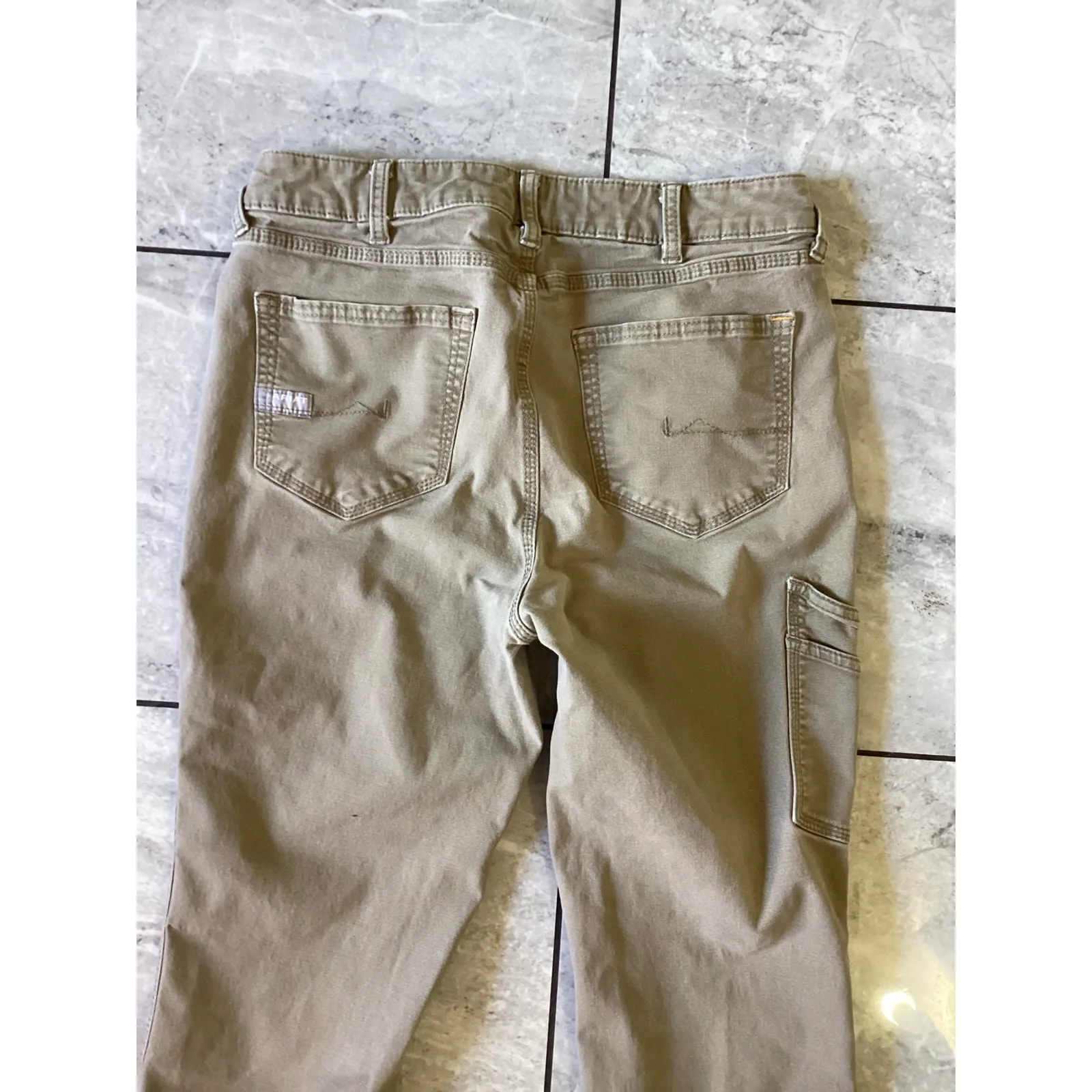 ARIAT Rebar Perfect Rise Straight Cargo Pants Khaki Tan Women 28L - Image 4
