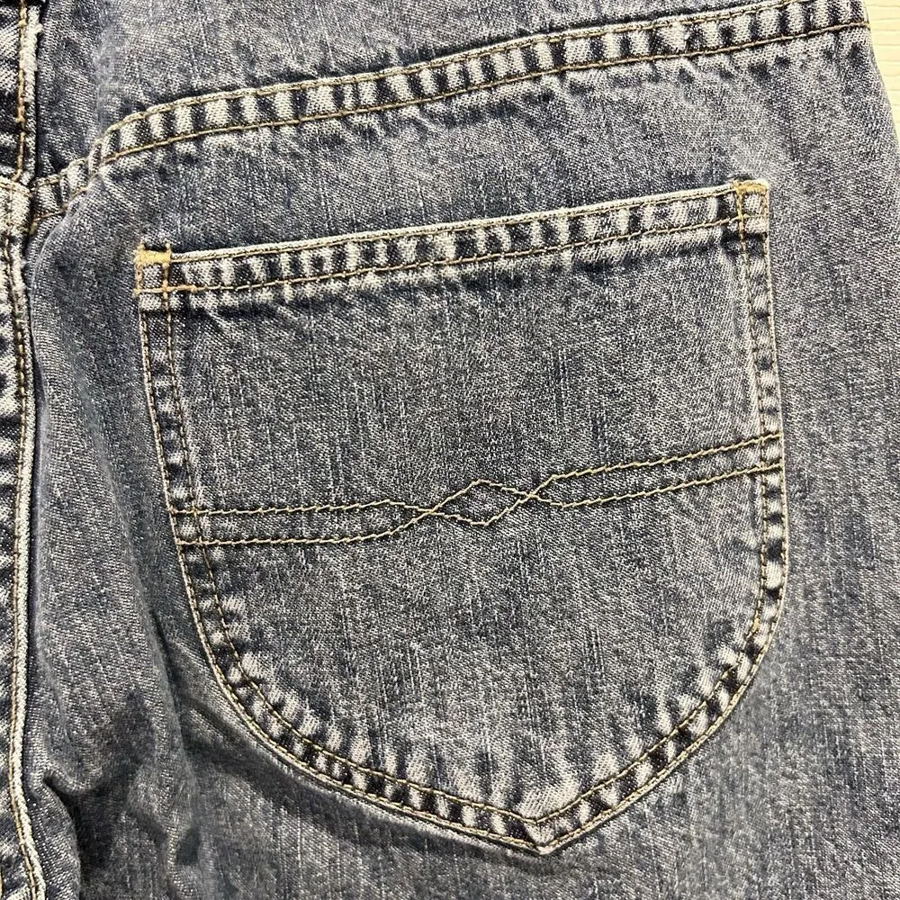 Vintage Unionbay Jeans Blue‎ Flare Low Rise Lace Up Tie Hems Y2K Size 5 Grunge - Image 8