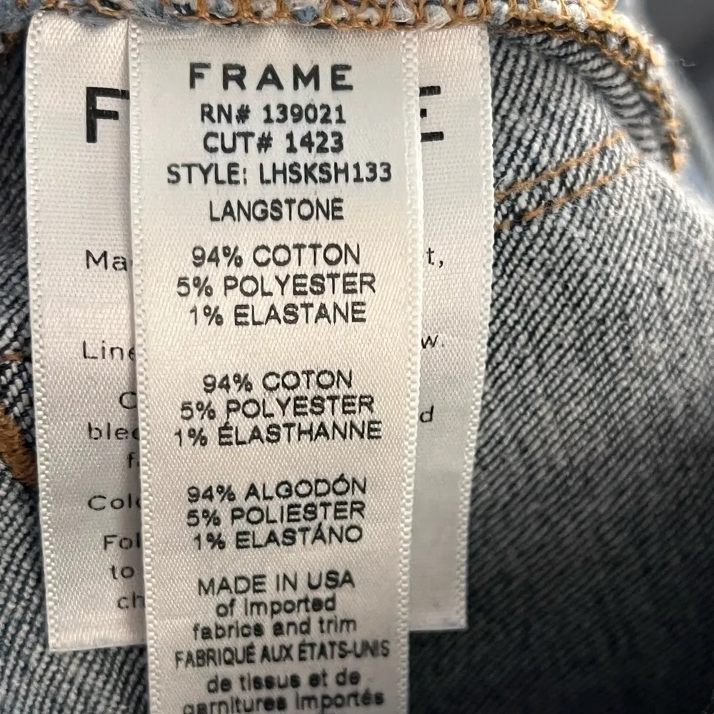 Frame Denim Le High Skinny Jeans in Langstone Acid Sandblasted Wash Blue | 26 - Image 12