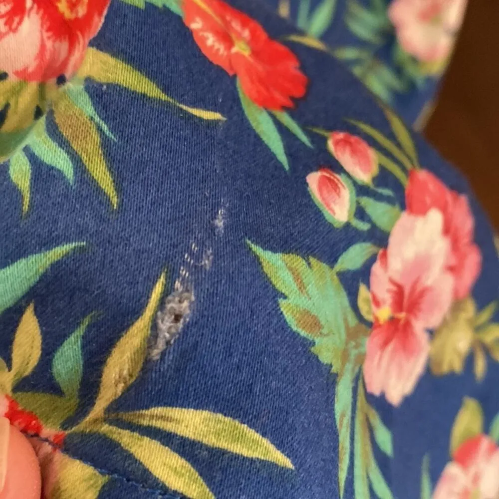 Lauren Ralph Lauren Colorful Floral Women’s Cropped Capris Sz 12 Petite Cotton Blue - Image 11