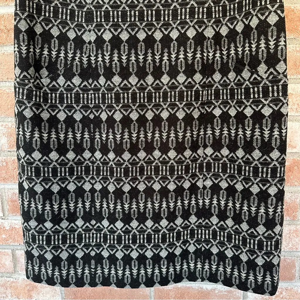 Pendleton 100% Virgin Wool Sleeveless Shift  Dress Women’s 12 Gray Black Aztec - Image 3