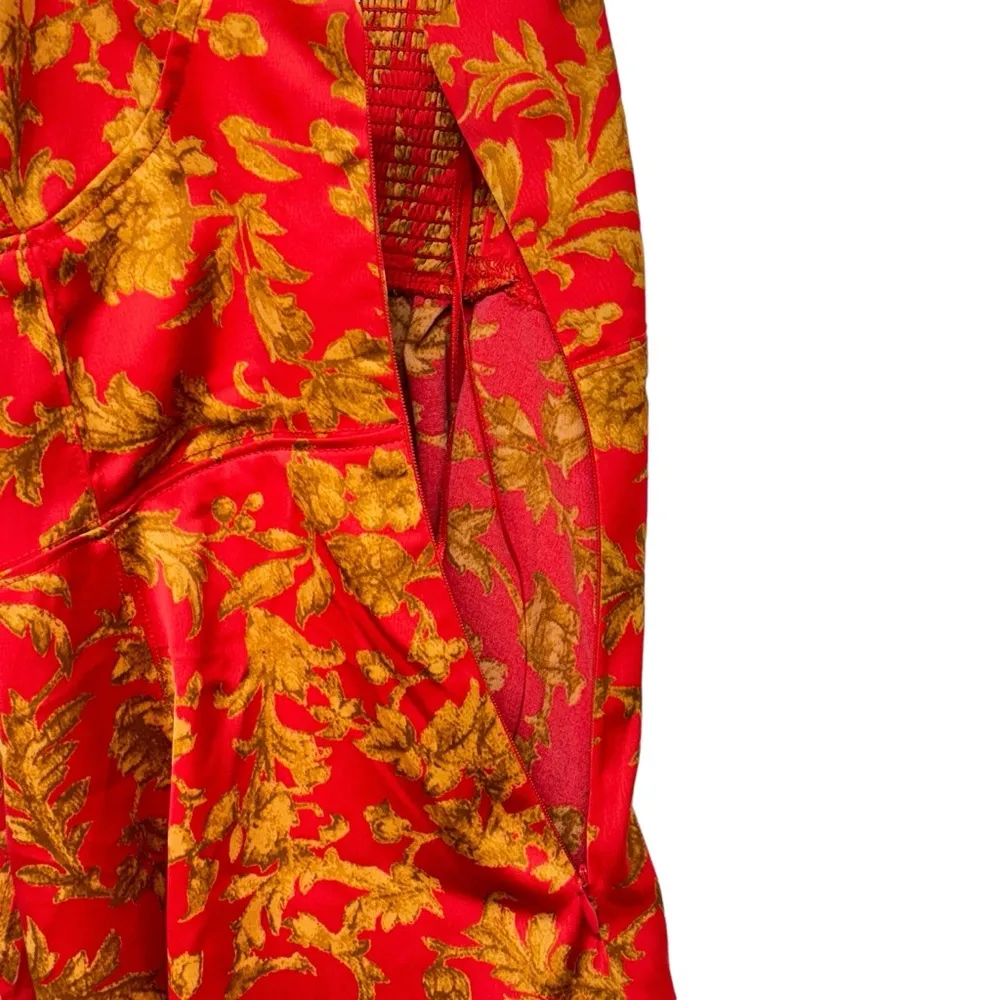 Urban Outfitters Orion Bustier Mini Dress Red Gold Floral Women's size Large NWT - Image 7