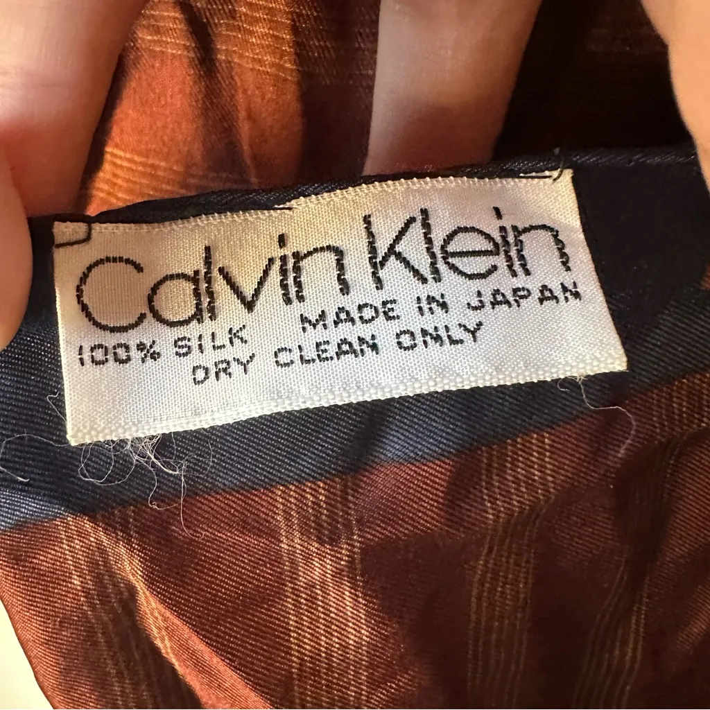 Vintage Calvin Klein Scarf Women Men Silk Pattern - Image 2