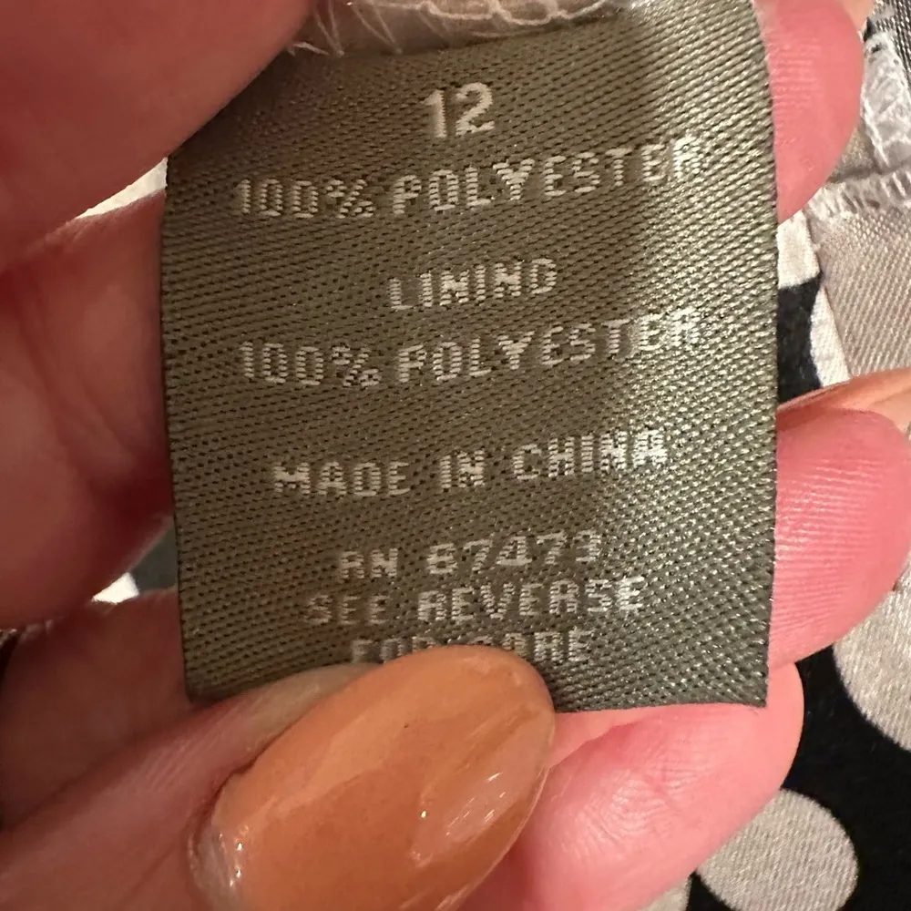 EUC TAYLOR RETRO LOOK MINI COCKTAIL DRESS POLKADOTS white black v - Image 4