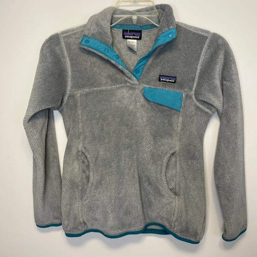 Patagonia Women’s Retool Snap-T Fleece X-Small Grey Teal - Image 5
