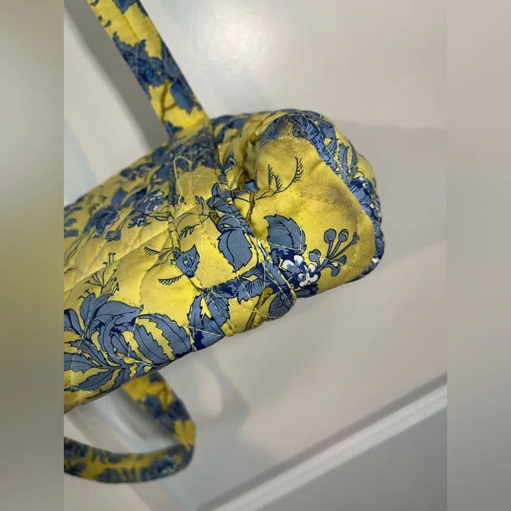 Americana by Sharif Vintage Retired Yellow/Blue Floral Fabric Zipper Closure Bag - Image 15